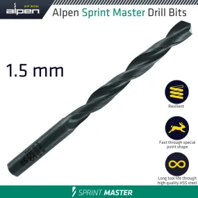 Alpen Hss Sprint Master 1.5Mm X1 615015 Sleeved Din338 Alpen Drill Bit