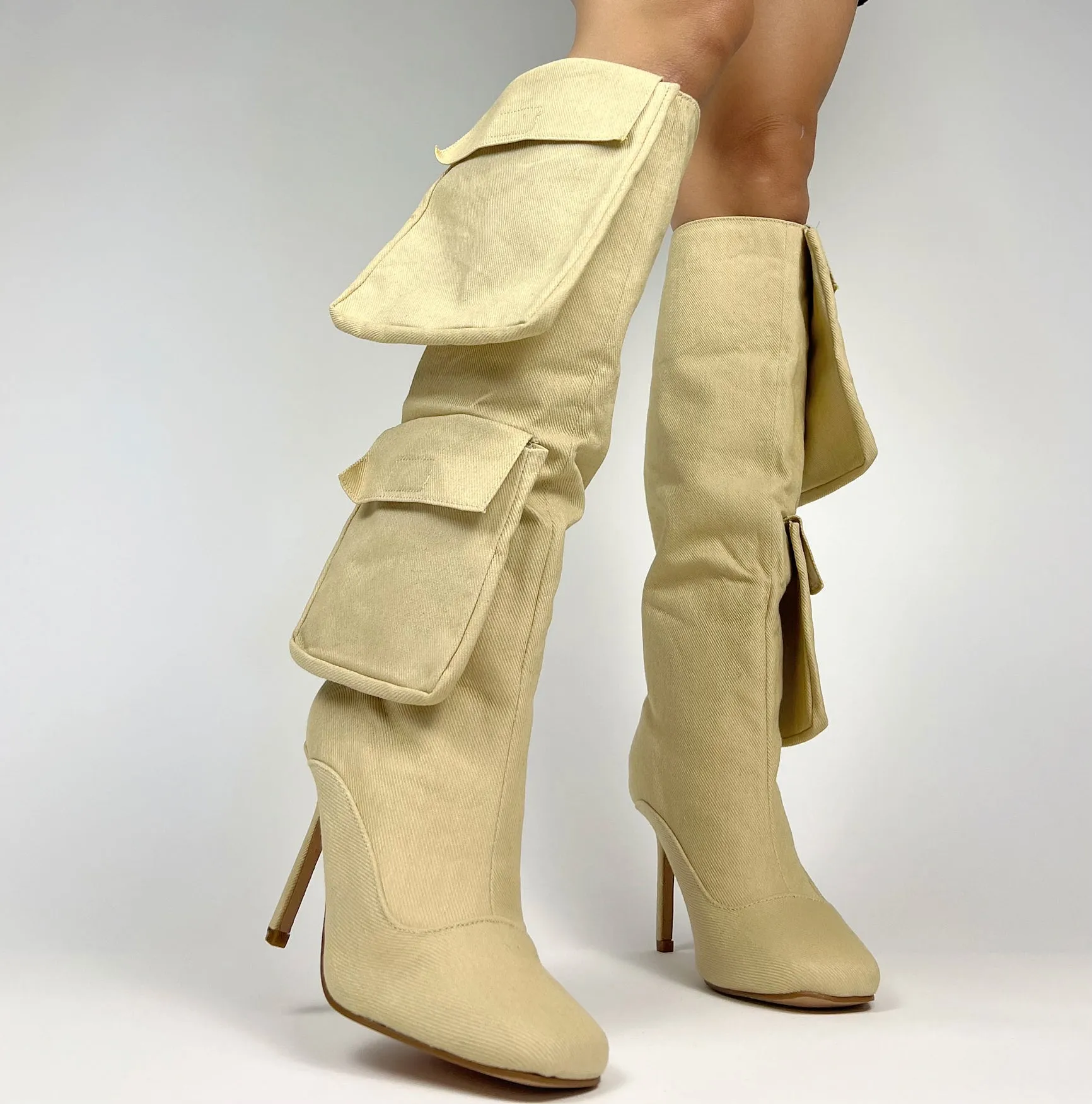 BOTAS SAVANNAH NUDE MEZCLILLA