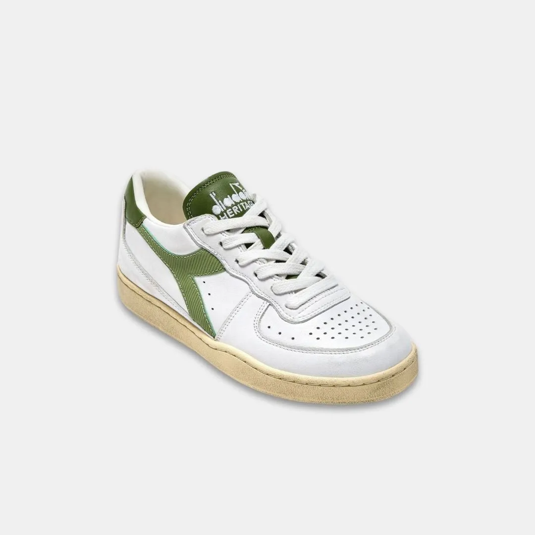 Diadora Mi Basket Low Used White Pesto