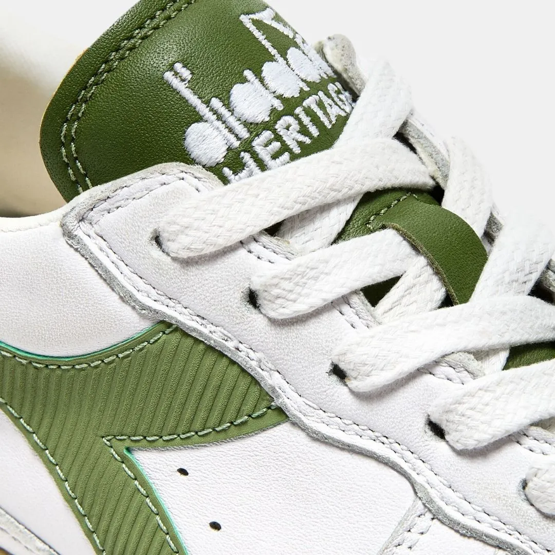 Diadora Mi Basket Low Used White Pesto