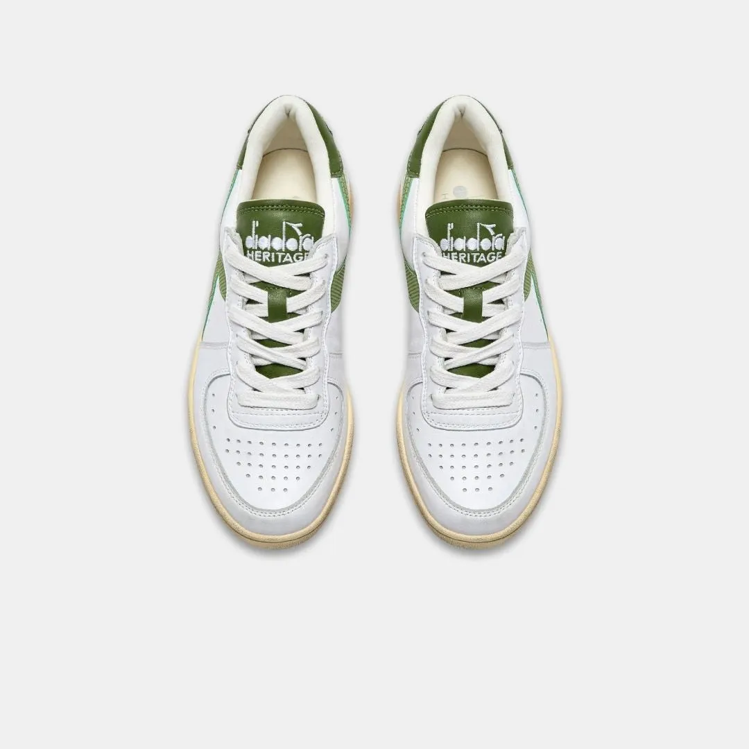 Diadora Mi Basket Low Used White Pesto