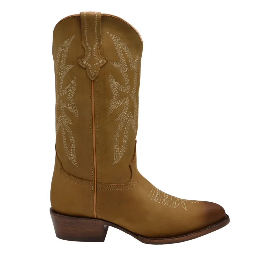 Joe Boots 600C Tan Men's Western Boots: J Toe Cowboy boots in Genuine PRIME Leather