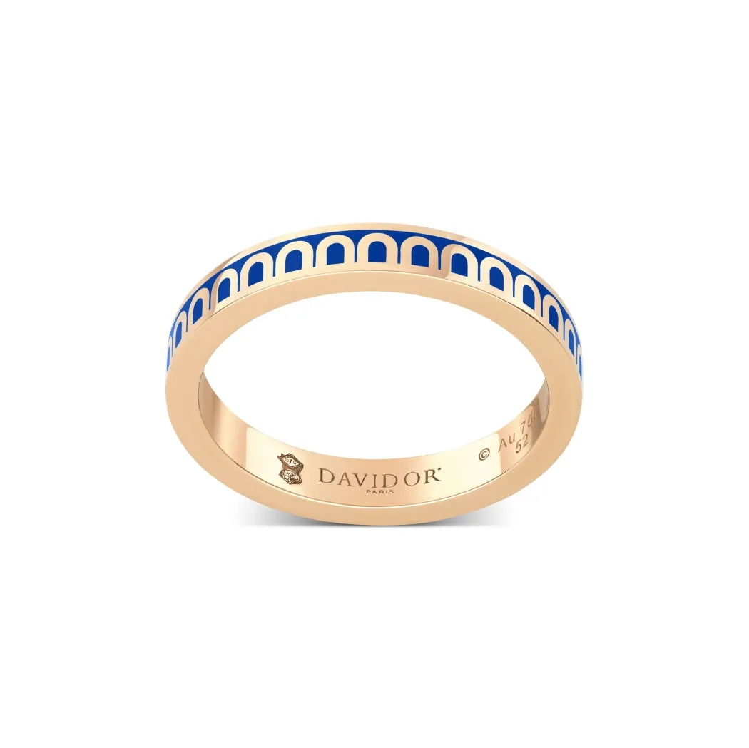 L'Arc de DAVIDOR Ring PM, 18k Rose Gold with Riviera Lacquered Ceramic