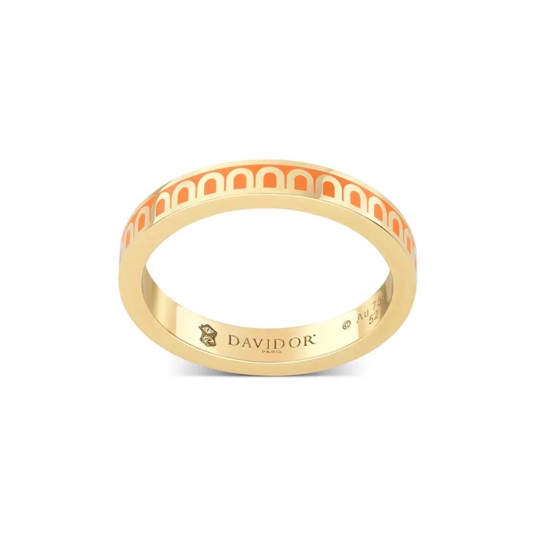 L'Arc de DAVIDOR Ring PM, 18k Yellow Gold with Zeste Lacquered Ceramic