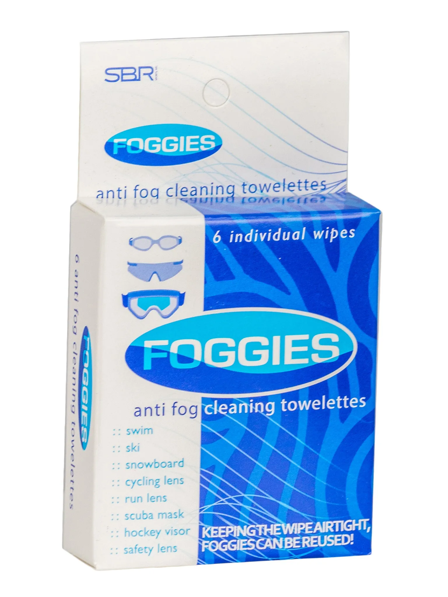 Lingettes nettoyantes antibuée Foggies pour lunettes de natation