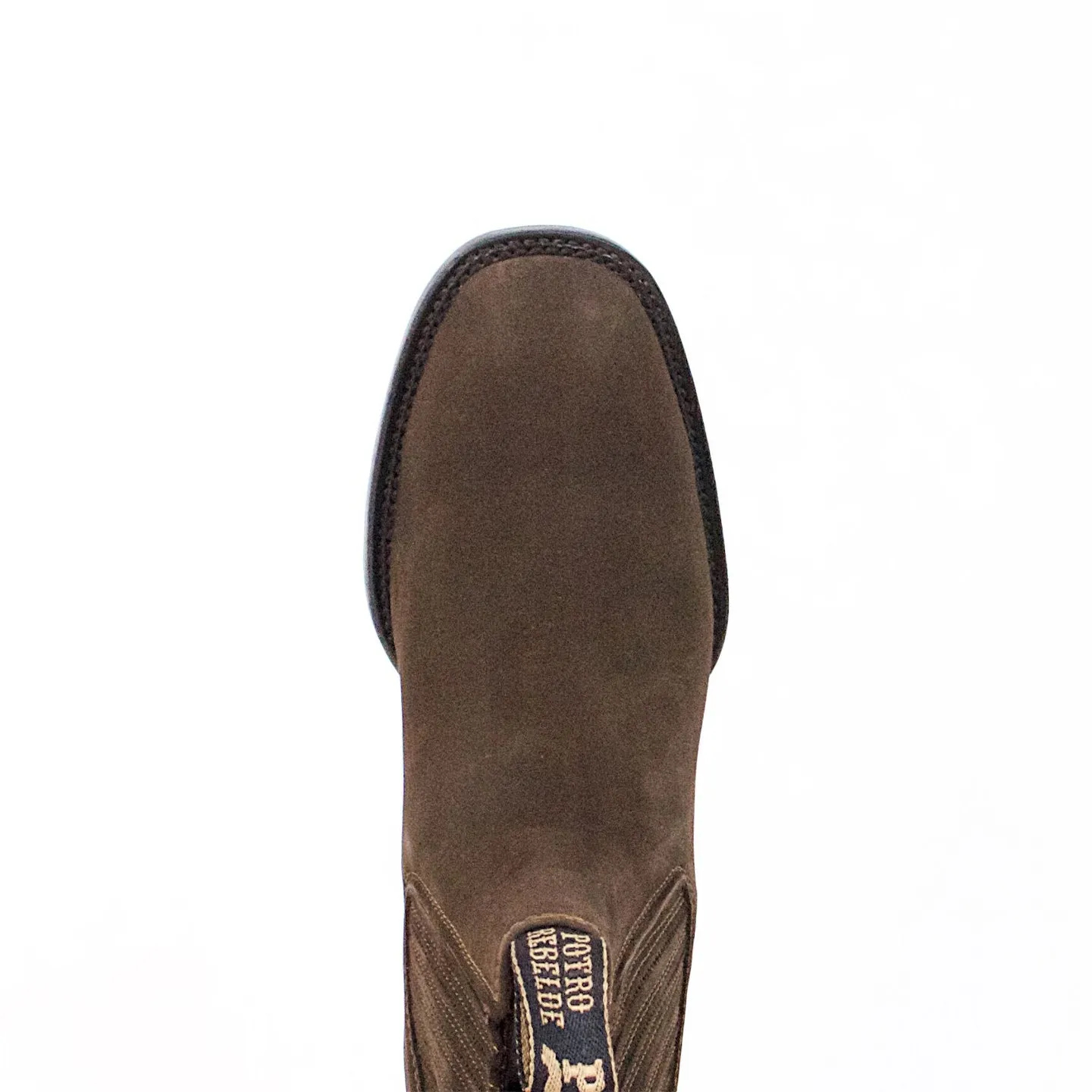 Mocha Suede Square Toe - Botin Charro