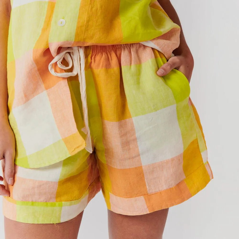 Peach Lemonade Check Shorts