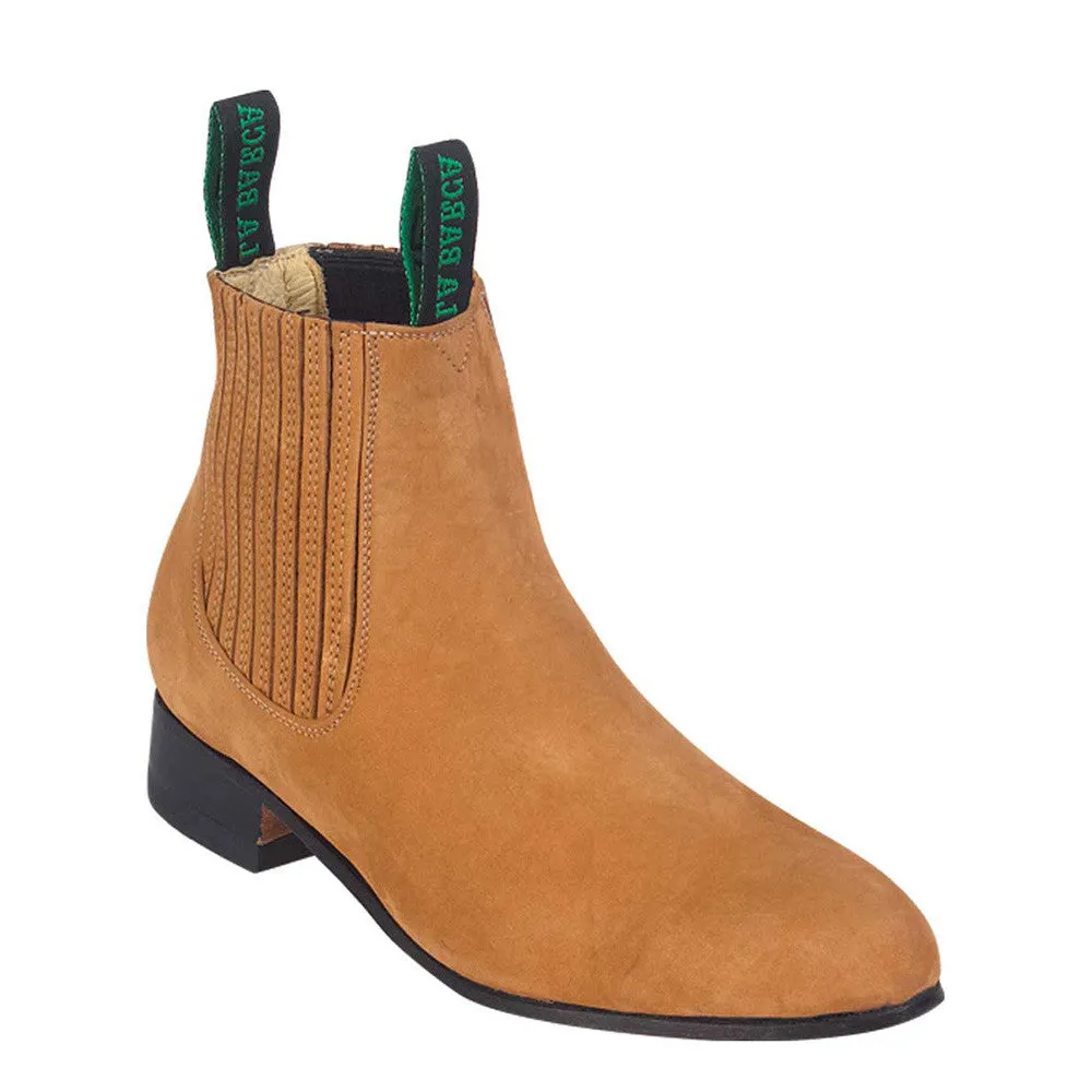 Suede Botin Charro Nobuck Camel