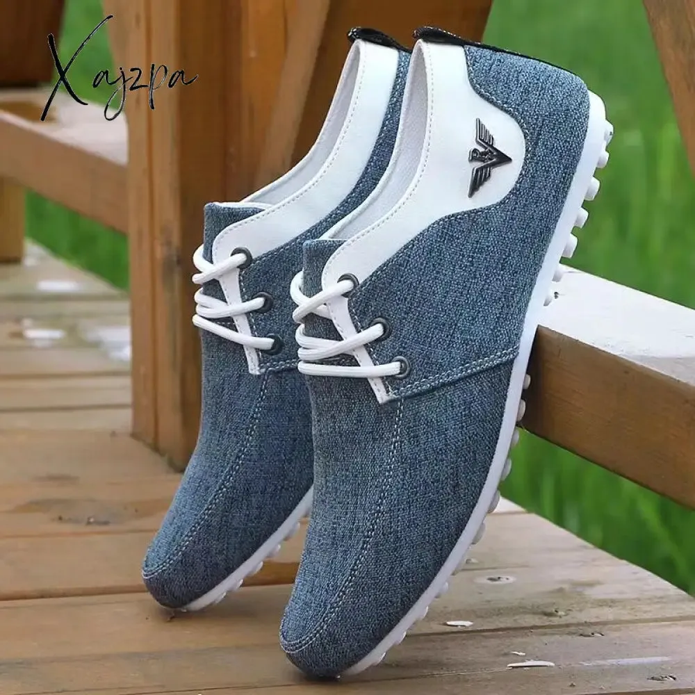 Xajzpa - Fashion Men Shoes Men Casual Shoes Spring Hot Sale Sweat-Absorbant Breathable Casual Sneakers Walking Canvas Men Driving Shoes